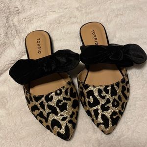 Leopard slip-ons never worn new no box. Size 8w